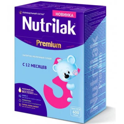Молочная смесь Nutrilak Premium 3, с 12 мес, 600 гр